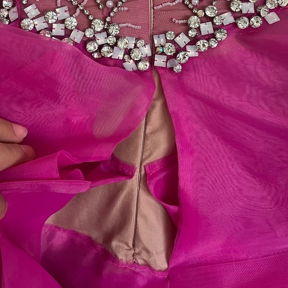 Pink Terani Couture Strapless Rhinestone Cocktail Size 10 - Picture 8 of 11